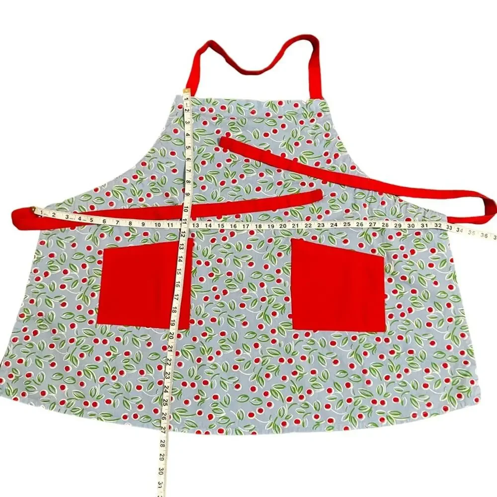Floral Apron with Red Accents OSFM